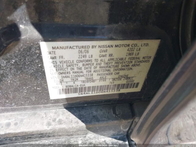 2006 NISSAN ALTIMA 1N4AL11D06N415338 Photo 8