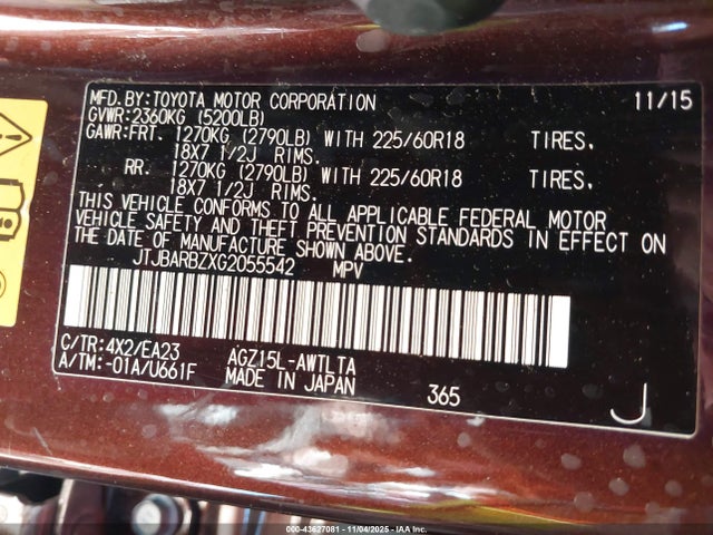 JTJBARBZXG2055542 Lexus NX 200T