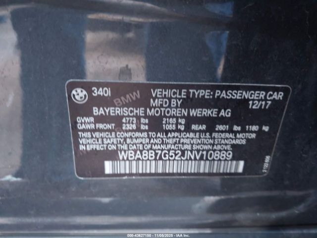 2018 BMW 340I WBA8B7G52JNV10889 Photo 8