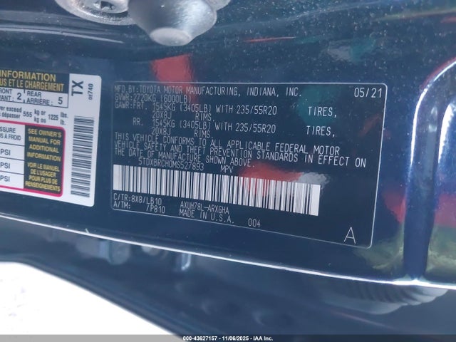 5TDXBRCH0MS527893 Toyota Highlander Hybrid Limited