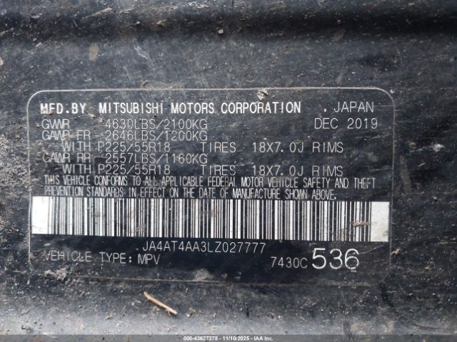 2020 MITSUBISHI ECLIPSE CROSS JA4AT4AA3LZ027777 Photo 8