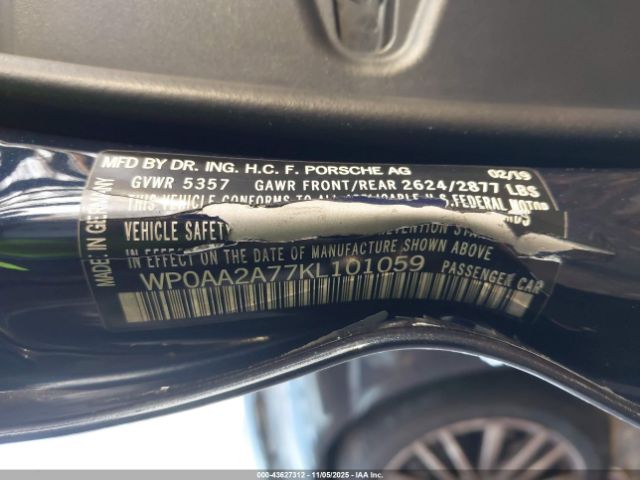 2019 PORSCHE PANAMERA WP0AA2A77KL101059 Photo 8