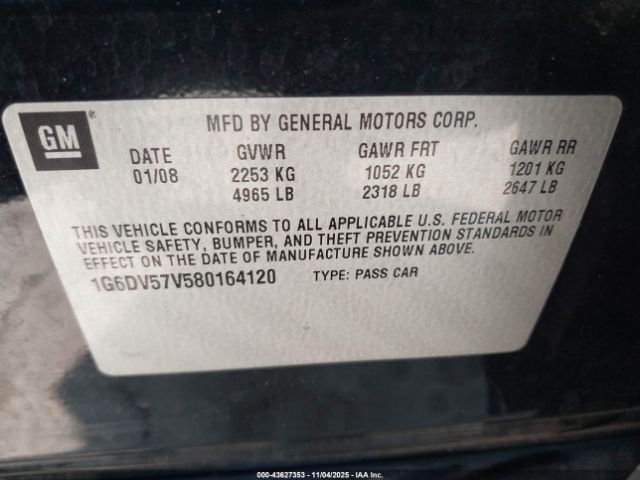 2008 CADILLAC CTS 1G6DV57V580164120 Photo 8