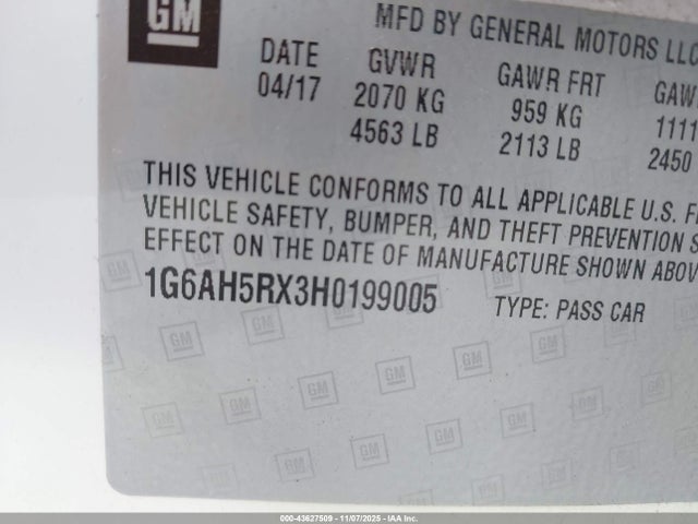 2017 CADILLAC ATS 1G6AH5RX3H0199005 Photo 8