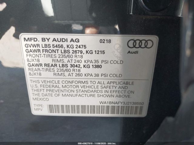 2018 AUDI Q5 WA1BNAFY3J2138550 Photo 8