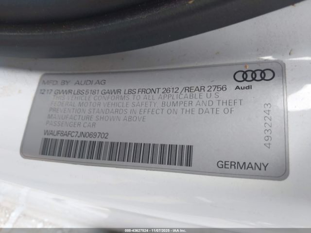 2018 AUDI A6 WAUF8AFC7JN069702 Photo 8