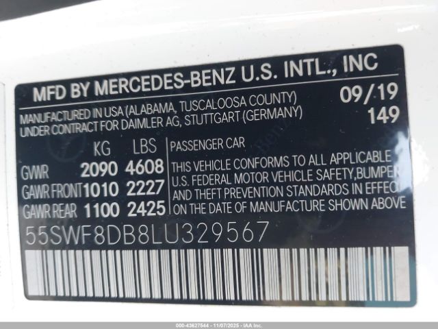 2020 MERCEDES-BENZ C 300 55SWF8DB8LU329567 Photo 8