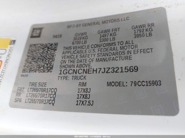 2018 CHEVROLET SILVERADO 1500 1GCNCNEH7JZ321569 Photo 8