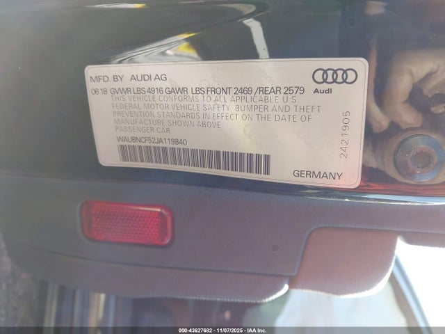 2018 AUDI A5 WAUBNCF52JA119840 Photo 8