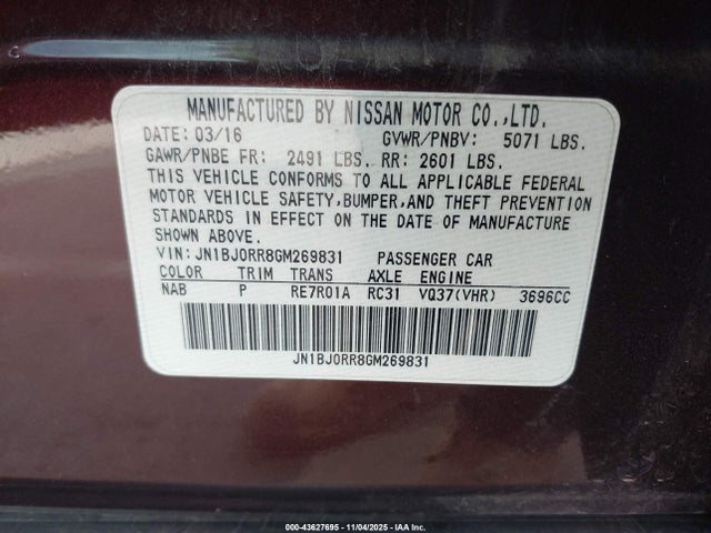 JN1BJ0RR8GM269831 Infiniti QX50