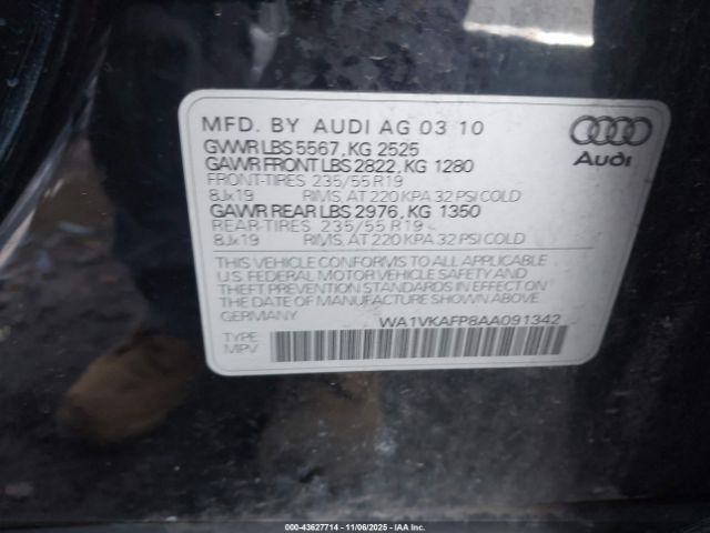 2010 AUDI Q5 WA1VKAFP8AA091342 Photo 8