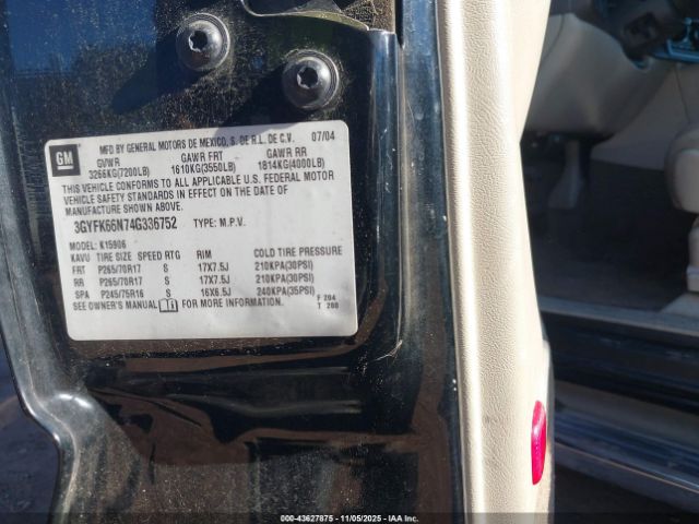 2004 CADILLAC ESCALADE ESV 3GYFK66N74G336752 Photo 8