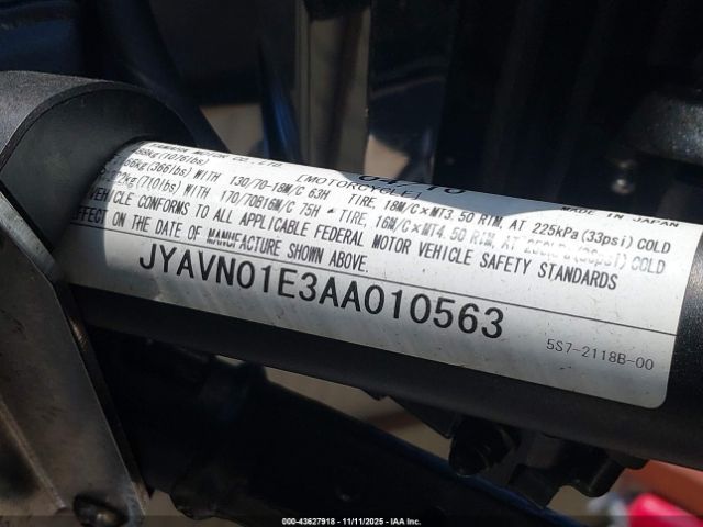 2010 YAMAHA XVS950 JYAVN01E3AA010563 Photo 9