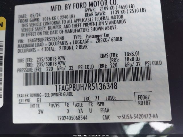 2024 FORD MUSTANG 1FAGP8UH7R5136348 Photo 8