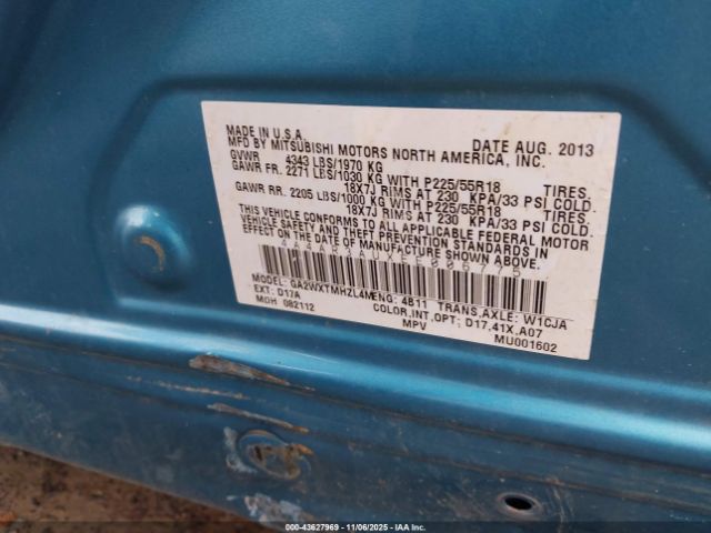 2014 MITSUBISHI OUTLANDER SPORT 4A4AR3AUXEE006775 Photo 8