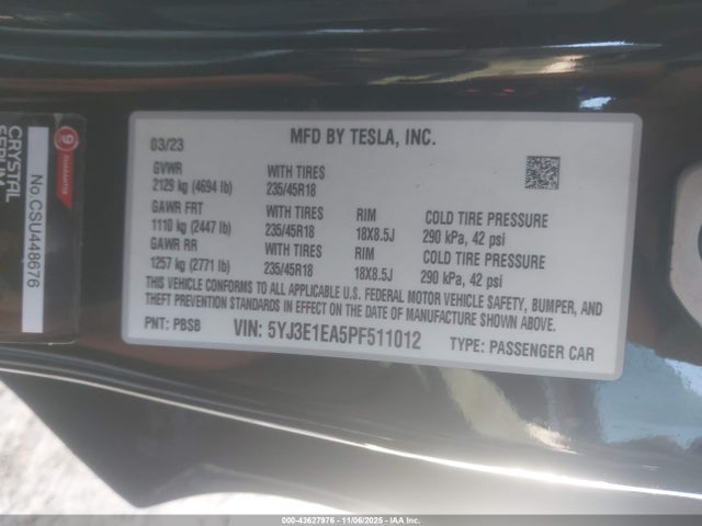 2023 TESLA MODEL 3 5YJ3E1EA5PF511012 Photo 8