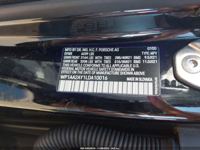 2020 PORSCHE CAYENNE WP1AA2AY1LDA10016 Photo 8