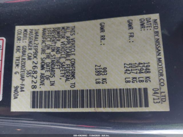 2013 NISSAN ALTIMA 1N4AL2EP9DC268228 Photo 8