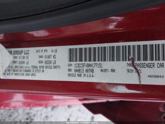 2010 CHRYSLER SEBRING 1C3CC5FV8AN177151 Photo 8