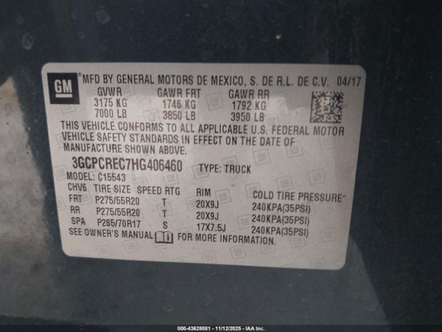 2017 CHEVROLET SILVERADO 1500 3GCPCREC7HG406460 Photo 8