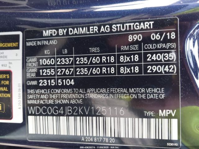 2019 MERCEDES-BENZ GLC 300 WDC0G4JB2KV125116 Photo 8