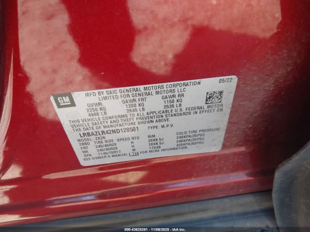 2022 BUICK ENVISION LRBAZLR42ND128501 Photo 8