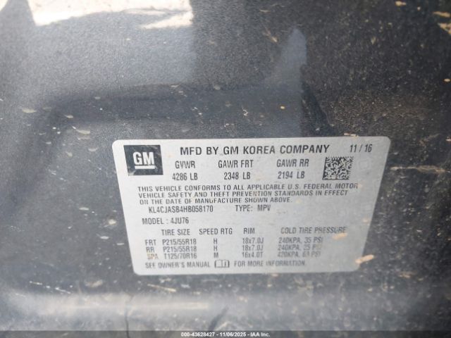 2017 BUICK ENCORE KL4CJASB4HB058170 Photo 8