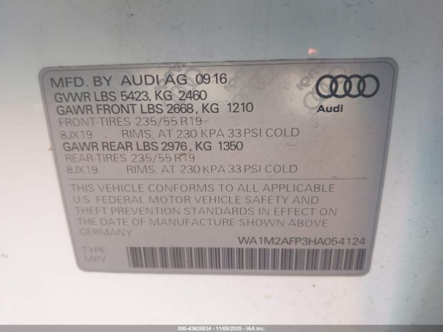 2017 AUDI Q5 WA1M2AFP3HA054124 Photo 8