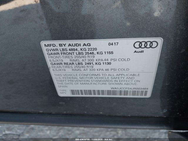 2018 AUDI Q3 WA1JCCFS4JR003464 Photo 8