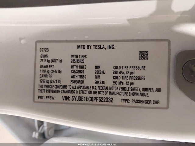2023 TESLA MODEL 3 5YJ3E1EC6PF622332 Photo 8