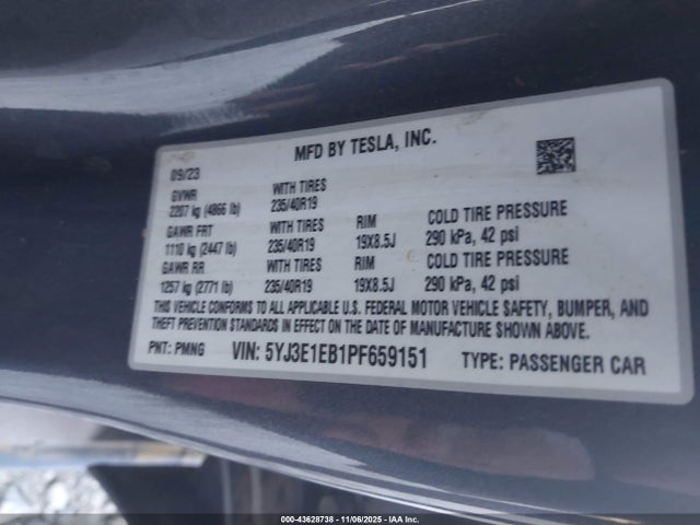 2023 TESLA MODEL 3 5YJ3E1EB1PF659151 Photo 8