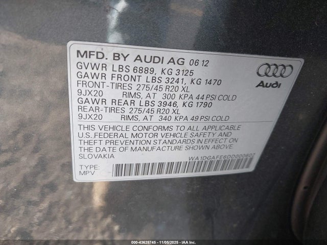 2013 AUDI Q7 WA1DGAFE6DD000602 Photo 8