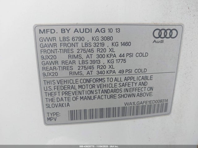 2014 AUDI Q7 WA1LGAFE1ED008314 Photo 8