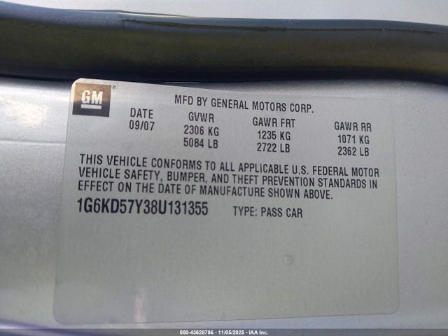 2008 CADILLAC DTS 1G6KD57Y38U131355 Photo 8