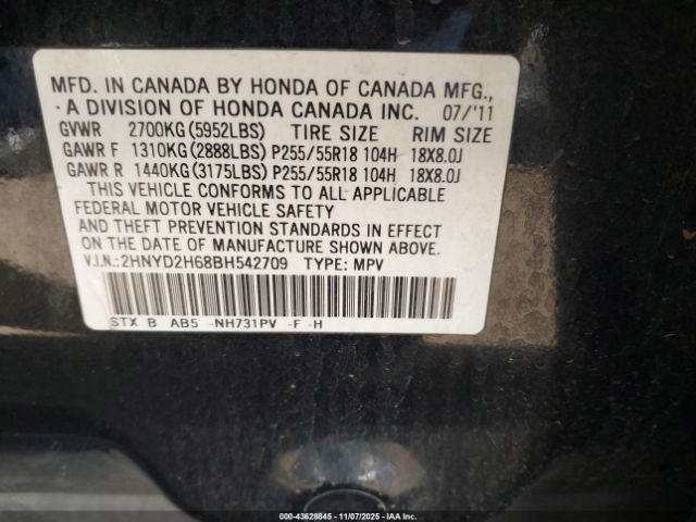 2011 ACURA MDX 2HNYD2H68BH542709 Photo 8