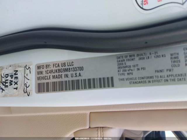 2021 JEEP GRAND CHEROKEE L 1C4RJKBG9M8133700 Photo 8