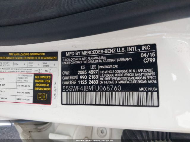 2015 MERCEDES-BENZ C 300 55SWF4JB9FU068760 Photo 8