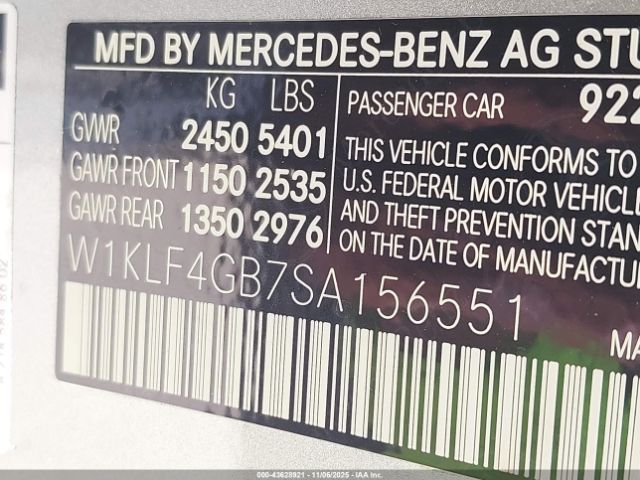 2025 MERCEDES-BENZ E 350 W1KLF4GB7SA156551 Photo 8