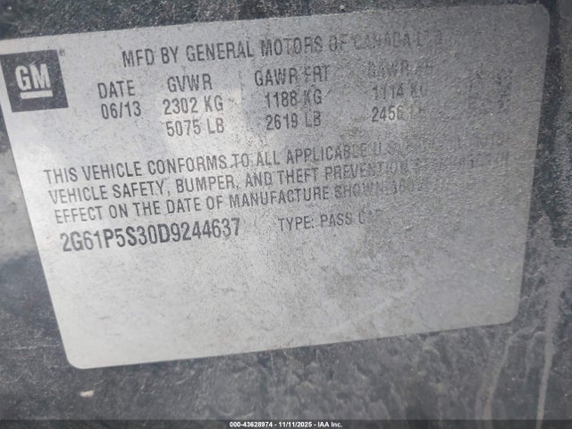 2013 CADILLAC XTS 2G61P5S30D9244637 Photo 8