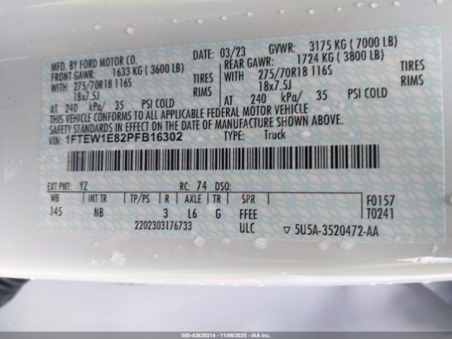 2023 FORD F-150 1FTEW1E82PFB16302 Photo 8