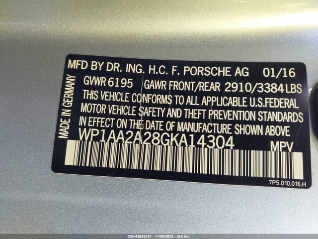 2016 PORSCHE CAYENNE WP1AA2A28GKA14304 Photo 8