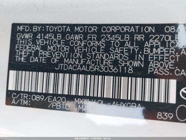 2024 TOYOTA PRIUS JTDACAAU5R3036118 Photo 8