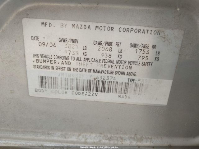 2007 MAZDA MAZDA3 JM1BK32F771632374 Photo 8