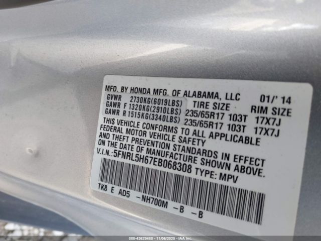 2014 HONDA ODYSSEY 5FNRL5H67EB068308 Photo 8