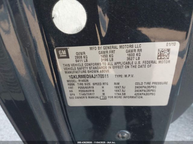 2010 GMC ACADIA 1GKLRMED9AJ170511 Photo 8