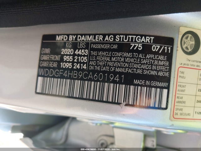 Продаж на аукціоні авто 2012 Mercedes-benz C 250 Luxury/sport, vin: WDDGF4HB9CA601941, номер лоту: 43629608
