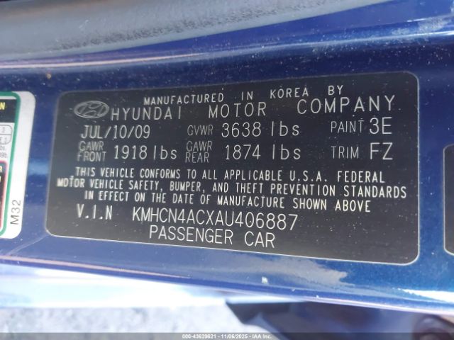 2010 HYUNDAI ACCENT KMHCN4ACXAU406887 Photo 8