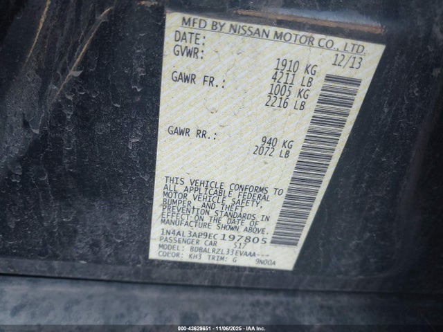 2014 NISSAN ALTIMA 1N4AL3AP9EC197805 Photo 8