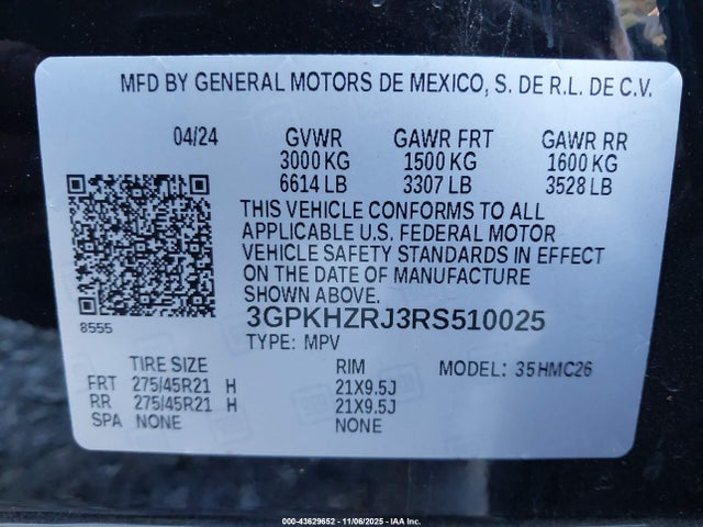 3GPKHZRJ3RS510025 Honda Prologue Elite