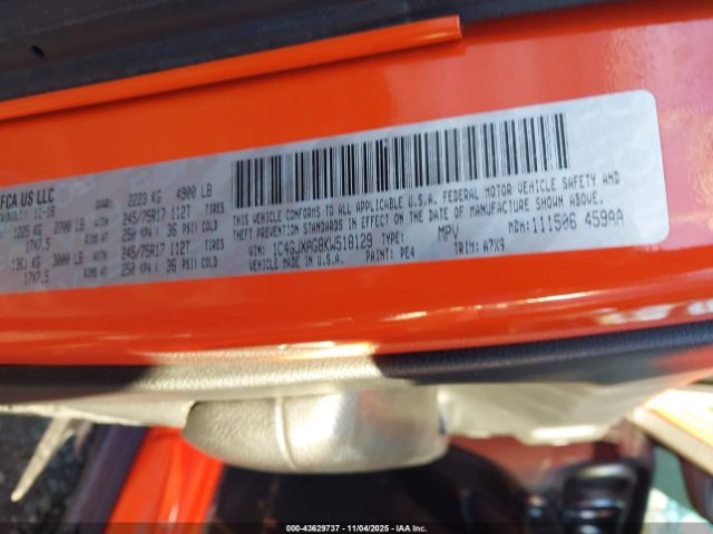 2019 JEEP WRANGLER 1C4GJXAG8KW518129 Photo 8